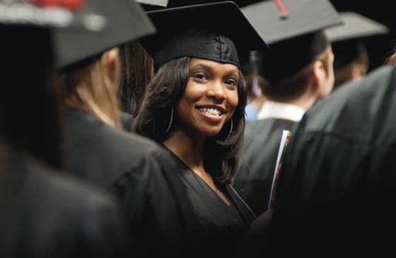 student at graduation